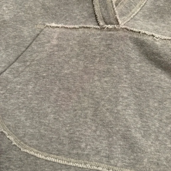 Abercrombie & Fitch Gray Deep V Neck Hoodie, A&F Sweatshirt Y2K - Picture 9 of 9